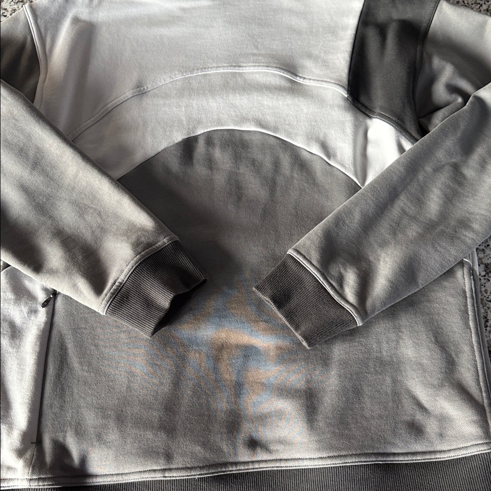 Lululemon All Yours Gray & Black Colourblock 100% Cotton Terry Hoodie w/Pockets - Picture 11 of 13